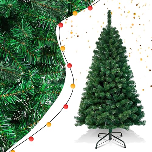 Vigevee Künstlicher Weihnachtsbaum,180cm PVC Tannenbaum künstlich mit Metallständer, Schwer Entflammbar, Einfacher Aufbau, Foldable abziehbar Weihnachtsdeko Dekorieren (Grün) von Vigevee