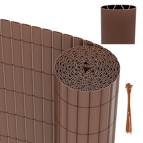 Vigevee PVC Sichtschutzmatte, 90x700cm Standard Sichtschutz, Vervierfachen Verstärkung Innen, Garten Balkon Terrasse Sichtschutzzaun mit Kabelbindern, Balkonverkleidung Zaunblende, Braun Vigevee PVC Sichtschutzmatte, 90x700cm Standard Sichtschutz, Vervierfachen Verstärkung Innen, Garten Balkon Terrasse Sichtschutzzaun mit Kabelbindern, Balkonverkleidung Zaunblende, Braun von Vigevee