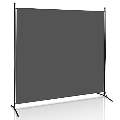 Vigevee Paravent, Raumteiler klappbar freistehend Sichtschutz, Trennwand 180 x 180 cm, Raumtrenner Umkleide Sichtschutz Stellwand für innen Outdoor Garten Balkon Terrasse, Anthrazit von Vigevee