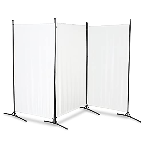 Vigevee Paravent, Raumteiler klappbar freistehend Sichtschutz, Trennwand 260 x 180 cm, Raumtrenner Umkleide Sichtschutz Stellwand für innen Outdoor Garten Balkon Terrasse, Beige von Vigevee