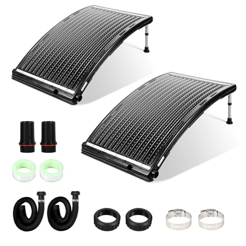 Vigevee Poolheizung Solar 2 Sets Pool Solarheizung 110 x 69 x 14 cm Sonnenkollektor Pool Anschluss 38 mm Pool Heizungen Solar für Warmwasser Schwimmbad Schwimmbadheizung von Vigevee