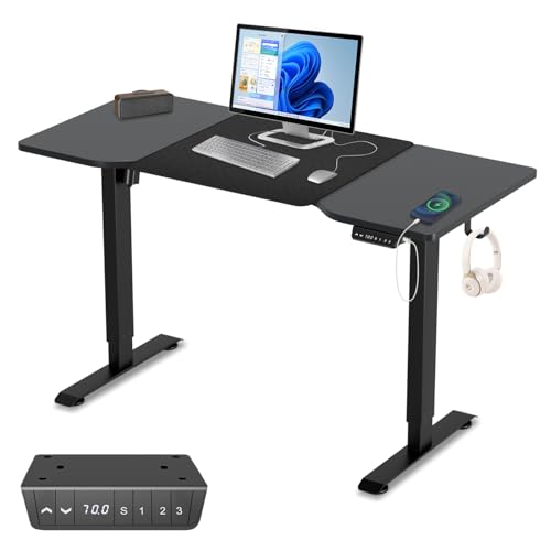 Vigevee Schreibtisch Höhenverstellbar Elektrisch, Ergonomischer Steh-Sitz Tisch, Computertisch für Heimbüro Schreibtisch mit Memory-Funktion und Anti-Kollisionstechnik, 140 x 60 cm, Schwarz Vigevee Schreibtisch Höhenverstellbar Elektrisch, Ergonomischer Steh-Sitz Tisch, Computertisch für Heimbüro Schreibtisch mit Memory-Funktion und Anti-Kollisionstechnik, 140 x 60 cm, Schwarz von Vigevee