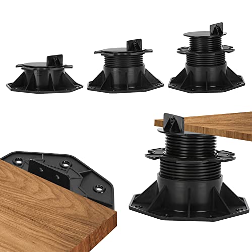 Vigevee Stelzlager Höhenverstellbar Terrassenlager, 18-30mm Hohe Traglast Stellfüße für Unterkonstruktion Terrassendielen Holz WPC,Fliesen Messestand Steinplatten, 20 Stück von Vigevee