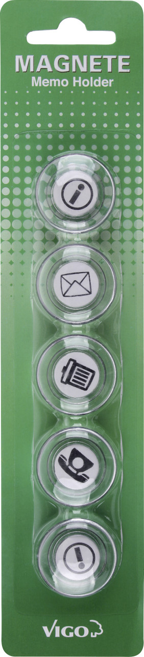 Vigo Magnete für Magnettafeln 6er Pack, Message, rund von Vigo