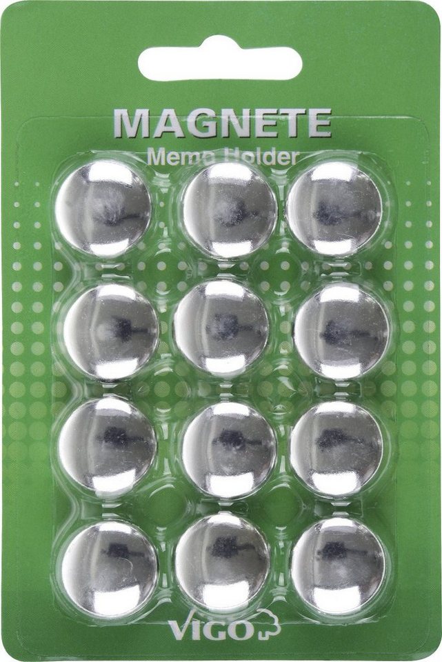 Vigo Pinnwand Vigo Magnete für Magnettafeln 12 er Pack, chrom von Vigo