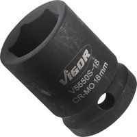 Vigor - Schlagschrauber Steckschlüsseleinsatz ∙ kurz ∙ V5550S-18 ∙ 1/2 Zoll (12,5 mm) Vierkant hohl ∙ Außen Sechskant Profil ∙ sw 18 mm von Vigor