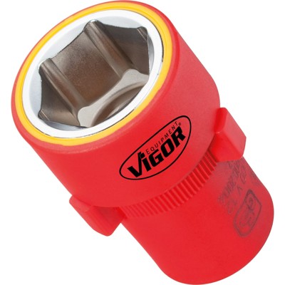 VDE-Steckschlüssel-Einsatz 6-kant V3338 Antrieb 1/2", SW24 x 55mm von Vigor