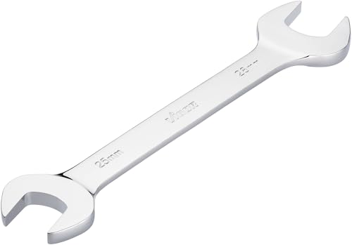 VIGOR Doppel-Maulschlüssel, Außen-Sechskant Profil V7730-25X28, Schlüsselweite 25 x 28 mm, verchromt und poliert, geeignet für alle Verschraubungen, Länge 262mm von Vigor