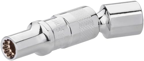 VIGOR Glühkerzensteckschlüssel V7016-8, 8 mm, 3/8 Zoll Vierkant, mit Gelenk und Magnet, außen Doppelsechskant, für enge Räume, für Diesel-Pkw und Nutzfahrzeuge von Vigor