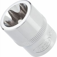 VIGOR Innenvierkant Antrieb 10 = 3/8 Zoll TORX Steckschlüssel-Einsatz Außen TORX Profil V2726 Vierkant hohl 10 mm (3/8 Zoll) Außen TORX Profil E 6 Gesamtlänge: 28 mm von Vigor