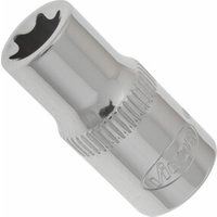VIGOR Innenvierkant Antrieb 6,3 = 1/4 Zoll TORX Steckschlüssel-Einsatz Außen TORX Profil V2722 Vierkant hohl 6,3 mm (1/4 Zoll) Außen TORX Profil E10 Gesamtlänge: 24.8 mm von Vigor