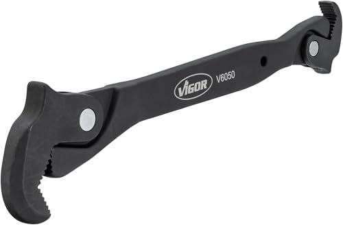 VIGOR V6050 Einhand Multifunktionsschlüssel, 266 mm, selbstklemmend, SW 8–17 mm und 14–32 mm, mit Ratschenfunktion von Vigor