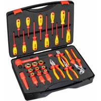 VIGOR VDE Werkzeug Satz, V5632, 1/2 Zoll (12,5 mm) Vierkant, Außen Sechskant Profil, Innen Sechskant Profil, Kreuzschlitz Profil PH, Pozidriv Profil PZ, Schlitz Profil, T Profil, 29-teilig, 5–24, PH0 –PH2, T15 – T30 von Vigor
