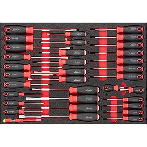 ViGOR Schraubendreher Satz V6813 | 2K Weichschaum-Einlage, Schlüsselweite: ∙ 0,5 x 3 – 1,6 x 10 · PH0 – PH3 · T6 – T40 | Resistent gegen Öle und Fette ViGOR Schraubendreher Satz V6813 | 2K Weichschaum-Einlage, Schlüsselweite: ∙ 0,5 x 3 – 1,6 x 10 · PH0 – PH3 · T6 – T40 | Resistent gegen Öle und Fette von Vigor