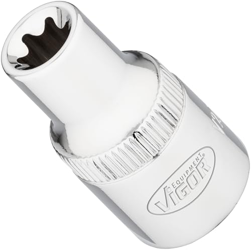 ViGOR V2731N Steckschlüsseleinsatz Torx, Schlüsselweite E11, 1/2 Zoll (12,5 mm) Vierkantantrieb, E Profil, 38 mm Länge, Werkzeug für präzise Arbeiten von Vigor