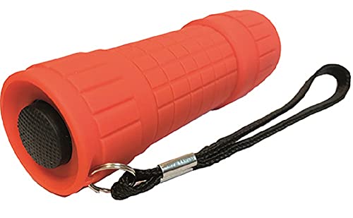LED-Taschenlampe aus rotem Gummi von Vigor