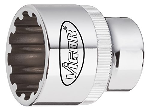 Vigor Multiprofil-Steckschlüssel Einsatz Multiprofil V2004 ∙ vierkant Hohl 12,5 mm (1/2 Zoll) ∙ Schlüsselweite: 32 ∙ Gesamtlänge: 45 mm, 1 Stück von Vigor