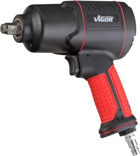 ViGOR V4800 Druckluft-Schlagschrauber - max. Lösemoment 1200 Nm, Vierkant 12,5 mm (1/2 Zoll) - vibrationsarmer Druckluftschrauber zum Anziehen und Lösen von Schrauben von Vigor