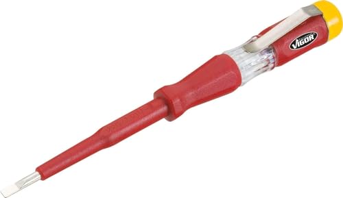 ViGOR Spannungsprüfer V1138 I 150 - 250 V, VDE geprüft, Abtrieb: Schlitz Profil, Schlüsselweite: 0,5 x 3 mm mit Halteclip für praktischen Transport an Brust- und Hosentasche ViGOR Spannungsprüfer V1138 I 150 - 250 V, VDE geprüft, Abtrieb: Schlitz Profil, Schlüsselweite: 0,5 x 3 mm mit Halteclip für praktischen Transport an Brust- und Hosentasche von Vigor