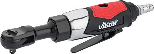 ViGOR Luft-Ratsche V5674 | Druckluft-Werkzeug mit 35,2 Nm Drehmoment, Abtrieb: Vierkant 6,3 mm, 240 Umdrehungen/ min., vibrationsarm mit Umschaltfunktion und kälteisolierendem Handgriff von Vigor