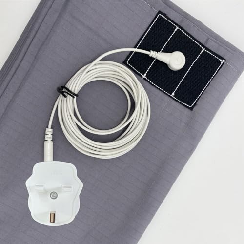 VigorVortex Erdungsbettlaken, 99,1 x 203,2 cm, 10 % Silber, leitfähige Erdung, Bettlaken für besseren Schlaf, mit 4,5 m langer Erdungskordel, Grau VigorVortex Erdungsbettlaken, 99,1 x 203,2 cm, 10 % Silber, leitfähige Erdung, Bettlaken für besseren Schlaf, mit 4,5 m langer Erdungskordel, Grau von VigorVortex