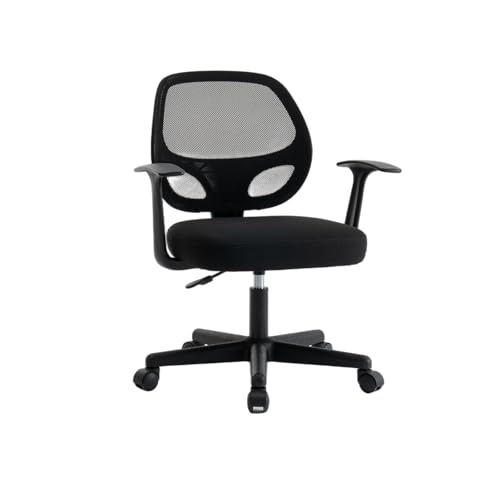 Vigosit Bürostuhl Mesh Ergonomischer Schreibtischstuhl – Kleiner Computerstuhl mit Armlehnen, Verstellbarer Drehstuhl für Frauen und Kinder, Zubehör für das Arbeitszimmer zu Hause (schwarz) von Vigosit