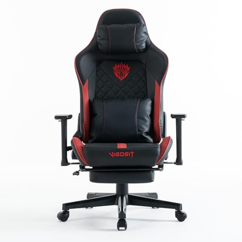 Vigosit Ergonomischer Bürostuhl Computerstuhl Schreibtischstuhl Drehstuhl mit hoher Rückenlehne Mute Wheel und adjustabletheight und Wide Cushion (Black) von Vigosit