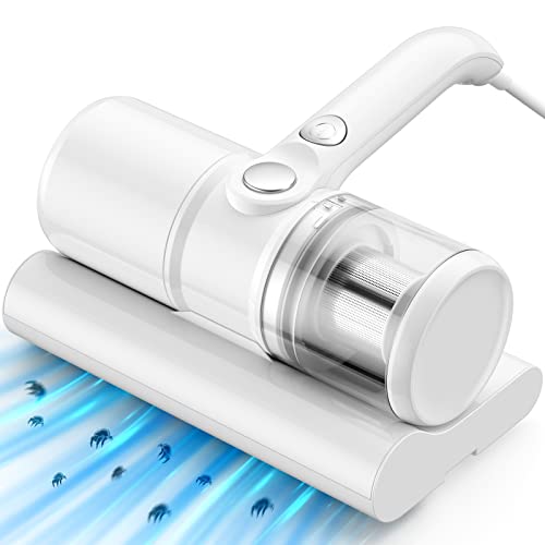 Vihoom Matratzenreiniger Milbensauger mit UV-Licht & HEPA Dauerstaubbehälter Milbenstaubsauger, 300W Milbenstaubsauger für Sofa/Matratze/Textil (MEHRWEG),Weiß von Vihoom