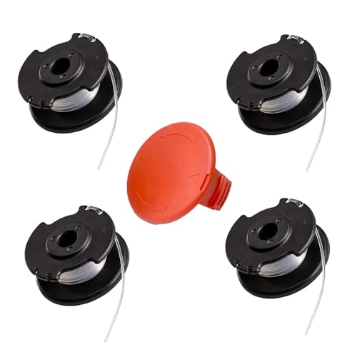 Viilich 4 Stück Ersatzfadenspule,für Einhell Akku-Rasentrimmer GE-CT 18/28 Li,GE-CT 18/28 Li TC und GE-CT 18/260 Li,für Einhell Ersatzfadenspule TLE-03,Spulenabdeckung TLE-03-1(4 spule+1 abdeckung) von Viilich