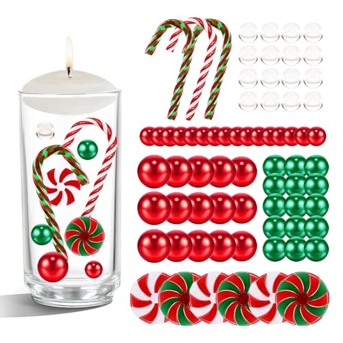 Viilich 6054 Stück Weihnachtsvasenfüller, Floating Pearls Wassergelperlen - schwimmendes Perlen-Set, schwimmende Süßigkeiten-Weihnachtsdekoration(Rotes und grün) von Viilich