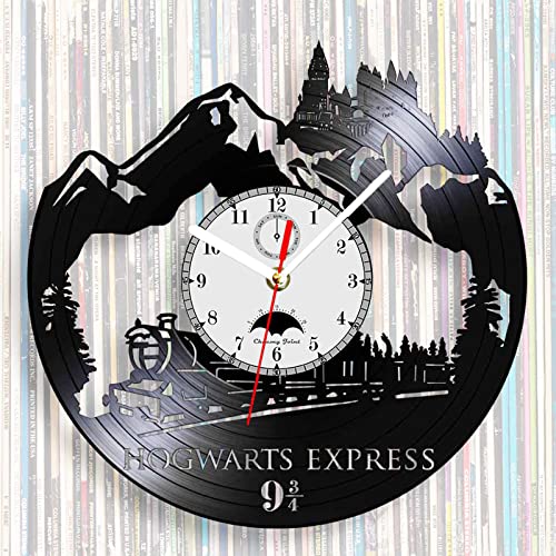 Viiluuxr Wanduhr Modern Vinyl Schallplatte Wanduhren Hogwarts Express Uhr Wand Ohne Tickgeräusche Wanduhr Kinder Lautlos Deko Wohnzimmer Küchenuhr Badezimmeruhr Schlafzimmer 12 Zoll Quarzuhr. von Viiluuxr