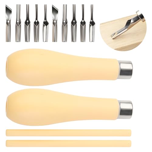 Viitech 2 Set Linolschnitt Werkzeug, Linoleum-Schnitzwerkzeuge Kit mit 5 Klingen, Schneiden Stempel Schnitzen Werkzeuge zum Schneiden und Bearbeiten von Linoleum Schnitzereien DIY-Handwerk von Viitech