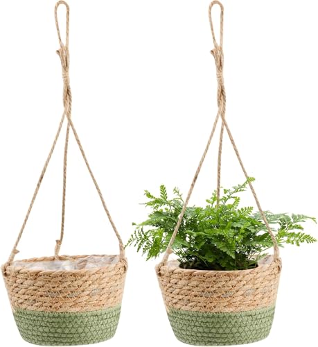 Viitech 2er Blumentöpfe Hängende, 20cm Natürliche Baumwolle Handgewebt Blumenampel Pflanzenaufhänger Langem Hängendem Seil, Seegras Pflanzentopf für Wohnkultur Drinnen Draußen Viitech 2er Blumentöpfe Hängende, 20cm Natürliche Baumwolle Handgewebt Blumenampel Pflanzenaufhänger Langem Hängendem Seil, Seegras Pflanzentopf für Wohnkultur Drinnen Draußen von Viitech