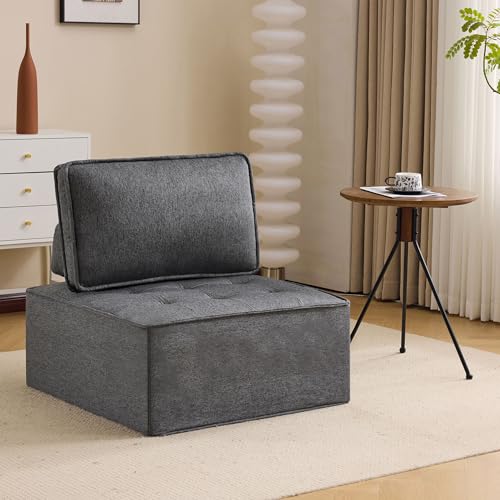 Viitech Einzelsofa, 81 x 81x 80cm Loungesessel Moderne mit Verstellbarer Rückenlehne, Wohnzimmer-Sessel Couch für Wohnzimmer, Schlafzimmer (Grau) von Viitech