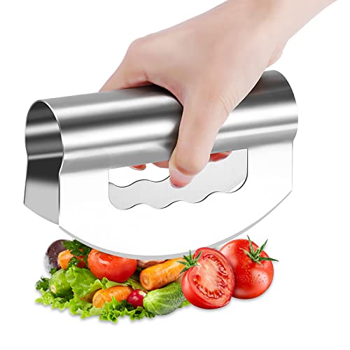 Viitech Salatzerkleinerer mit Schutzhülle, Handheld Stainless Steel Mincing Knives with Double Blade for Salat & Vegetables, Easy Vegetable Mincing Kitchen Tool Salad Cutter for Home Kitchen Viitech Salatzerkleinerer mit Schutzhülle, Handheld Stainless Steel Mincing Knives with Double Blade for Salat & Vegetables, Easy Vegetable Mincing Kitchen Tool Salad Cutter for Home Kitchen von Viitech