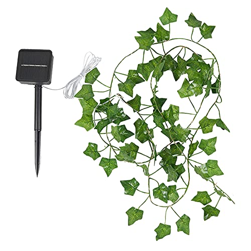 Viitech Solar-Lichterkette mit grünen Blättern, 8 Leuchtmodi, solarbetrieben, Ahornblätter, Girlande, LED-Lichterkette, flexibel, dekorative Außenpflanze, Ornament für Garten, Schlafzimmer, Hof von Viitech