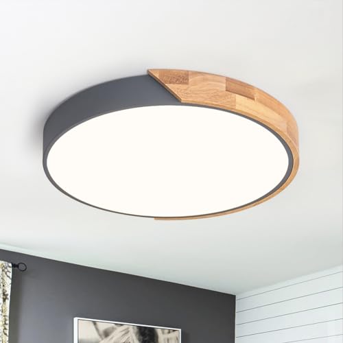 Vikaey Deckenlampe LED, Deckenleuchte Wohnzimmer 40cm, LED Deckenleuchte Grau für Wohnzimmer Schlafzimmer Küche Flur 4000K von Vikaey