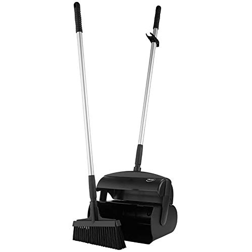 Vikan Hygiene 56619 Dustpan Set Closedwith Broom, Black, 320 x 1170 mm/4 von Vikan