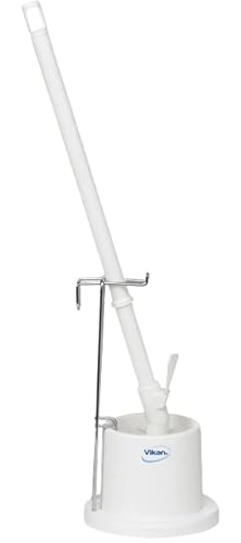 Vikan - Hygiene - Toilettenbürste - Mit Halterung und Wandhalter - Mittlere Borsten - Weiß von Vikan