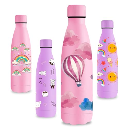 Vikastar Trinkflasche Edelstahl, 500ml, BPA-Frei Trinkflasche, 3D-Gedruckte Thermosflasche, Auslaufsicher Wasserflasche für Schule, Fahrrad, Camping, Fitness, Rosa Ballon Vikastar Trinkflasche Edelstahl, 500ml, BPA-Frei Trinkflasche, 3D-Gedruckte Thermosflasche, Auslaufsicher Wasserflasche für Schule, Fahrrad, Camping, Fitness, Rosa Ballon von Vikastar