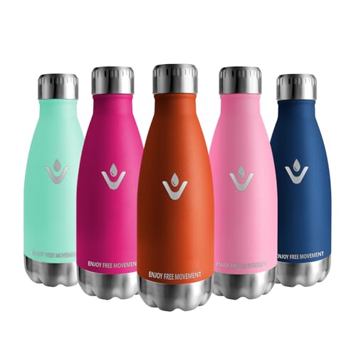 Vikaster Thermosflasche, 350ml Thermosflasche, BPA-frei Trinkflasche, Auslaufsicher Wasserflasche für Schule, Sport, Fahrrad, Camping, Fitness, Outdoor von Vikaster