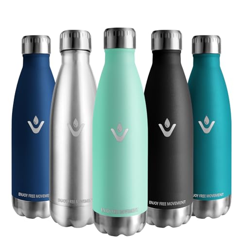 Vikaster Thermosflasche, 500ml Thermosflasche, BPA-frei Trinkflasche, Auslaufsicher Wasserflasche für Schule, Sport, Fahrrad, Camping, Fitness, Outdoor von Vikaster