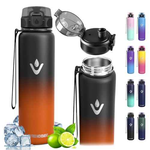 Vikaster Trinkflasche Thermosflasche, 1000ml BPA-Frei, Auslaufsicher, Thermoskanne, 18/8 Edelstahl, Thermosflasche für Erwachsene, Sport, Fahrrad, Reisen, Fitness Vikaster Trinkflasche Thermosflasche, 1000ml BPA-Frei, Auslaufsicher, Thermoskanne, 18/8 Edelstahl, Thermosflasche für Erwachsene, Sport, Fahrrad, Reisen, Fitness von Vikaster