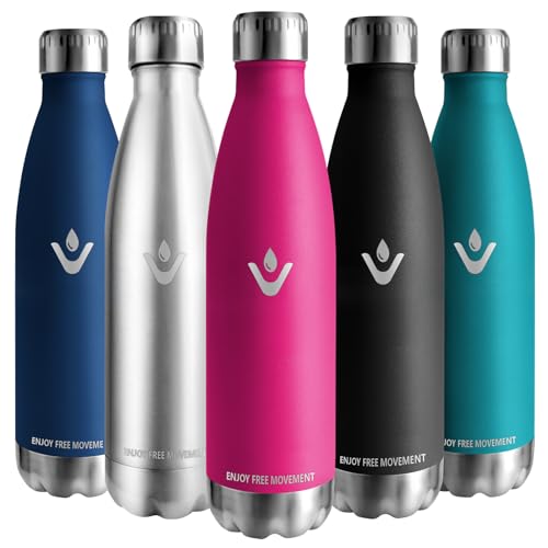 Vikaster Wasserflasche edelstahl, Thermosflasche 750ml, BPA-frei Trinkflasche, Auslaufsicher Wasserflasche für Schule, Sport, Fahrrad, Camping, Fitness, Outdoor von Vikaster