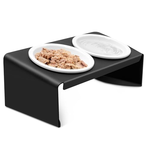 Vikcvcsc Katzennapf Erhöht - Futterstation Katzen Erhöht - Futternapf Katze aus Keramik mit Metall Ständer - 2er Katzen Napfset für Katzen Hunde Welpe Futter und Wasser Vikcvcsc Katzennapf Erhöht - Futterstation Katzen Erhöht - Futternapf Katze aus Keramik mit Metall Ständer - 2er Katzen Napfset für Katzen Hunde Welpe Futter und Wasser von Vikcvcsc