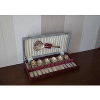 Retro Sheffield Epns Dessert Löffel Und Gabeln Im Etui, Vintage Servier Set von Vikella70