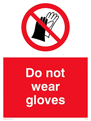 5 Stück – Do Not Wear Gloves Schild – 150 x 200 mm – A5P von Viking Signs