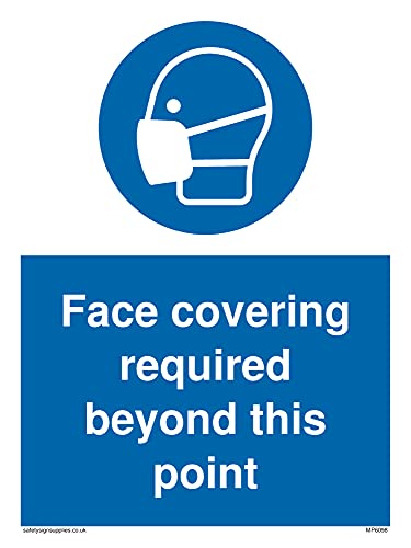 5 Stück – Face Cover required beyond this point Schild – 150 x 200 mm – A5P von Viking Signs