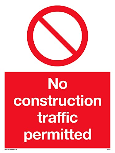 5 Stück – No Construction Traffic Permitted Schild – 150 x 200 mm – A5P von Viking Signs