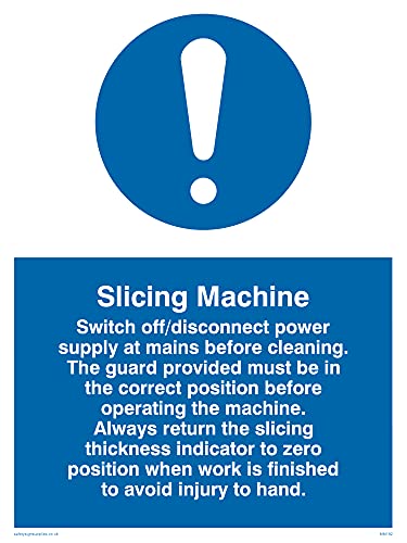 5 Stück – Slicing Machine Rules Schild – 150 x 200 mm – A5P von Viking Signs